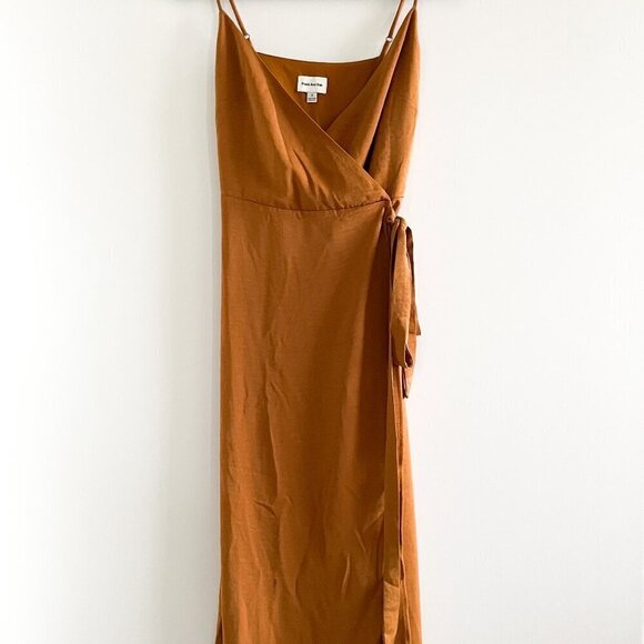 NWOT Frank and Oak Satin Wrap Dress - Picture 1 of 13